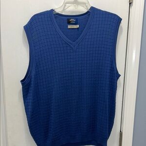Callaway Gold collection  Blue V-Neck Sweater 100 percent silk size large.